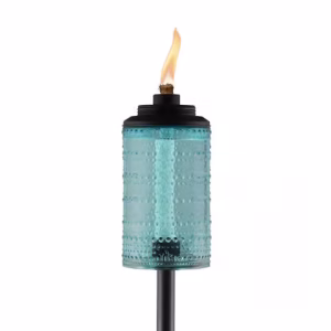 TIKI Blue Glass 68 in. Carnival Garden Torch